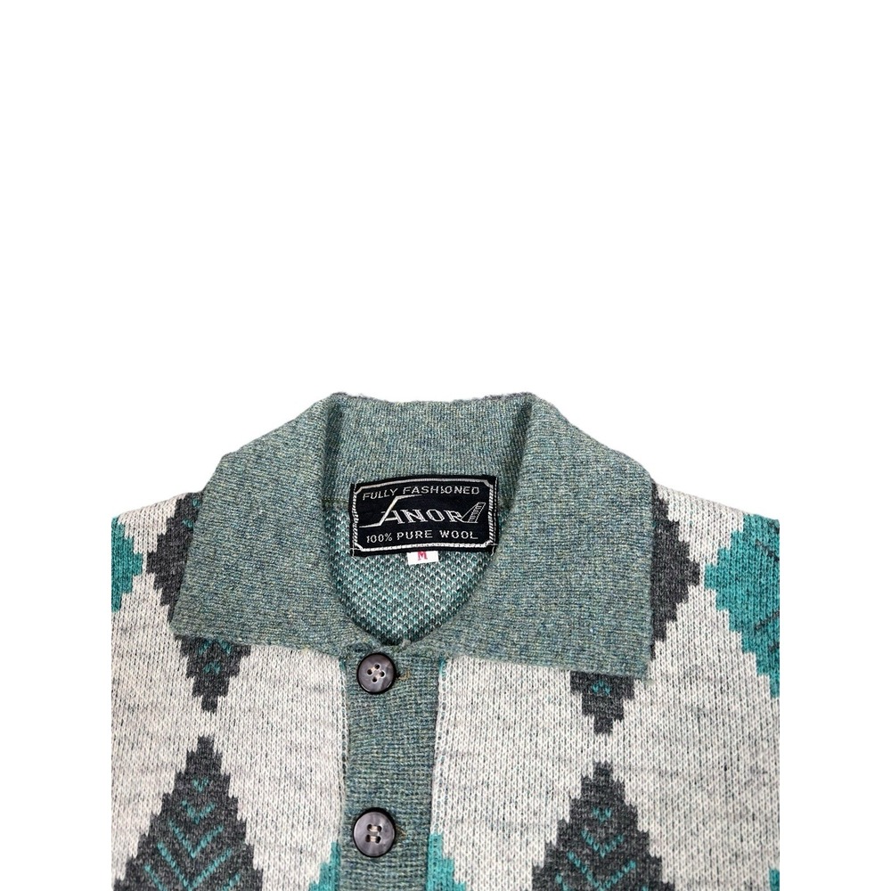 Vintage 1940s 1950s Anor‎ Leaf Patterned Rockabilly wool sweater Top Size Medium - Picture 3 of 5